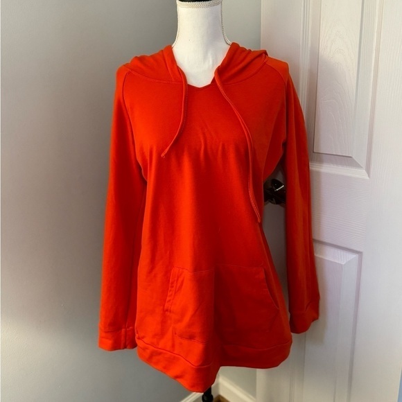 BEPEI tunic pullover longer hoodie orange Size L - Picture 1 of 9
